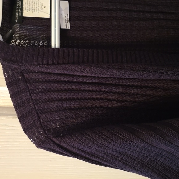 ALEXIS TAYLOR BRAND WOMEN'S BLACK OPEN CARDIGAN SHRUG SWEATER SIZE MEDIUM - Picture 7 of 15